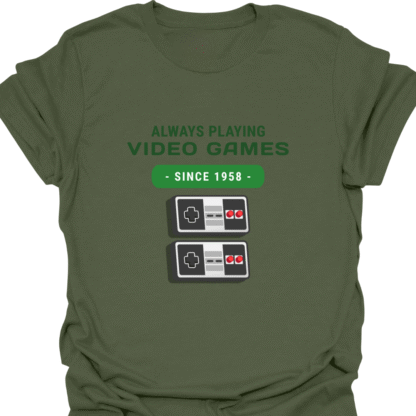 Always Playing Video Games Since 1958 T-Shirt - Image 7