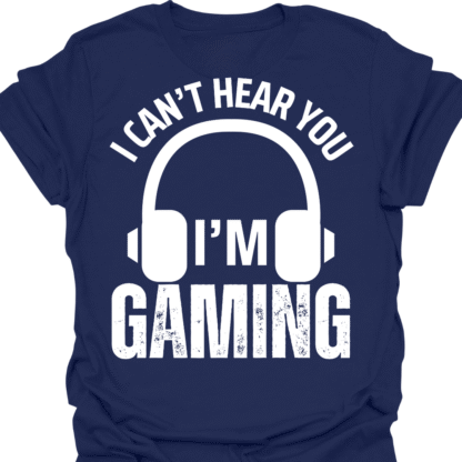 I Can't Hear You I'm Gaming B&W Grunge T-shirt - Image 5