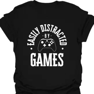 Easily Distracted By Games BW T-shirt