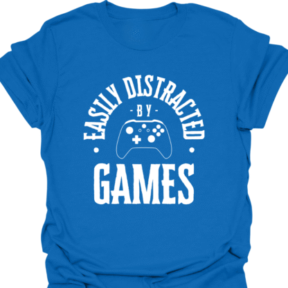 Easily Distracted By Games BW T-shirt - Image 4