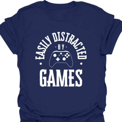 Easily Distracted By Games BW T-shirt - Image 5