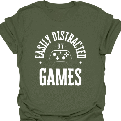 Easily Distracted By Games BW T-shirt - Image 7