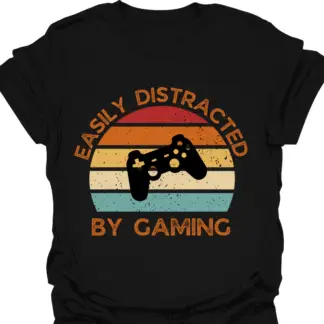 Easily Distracted By Gaming Retro Sunset T-Shirt