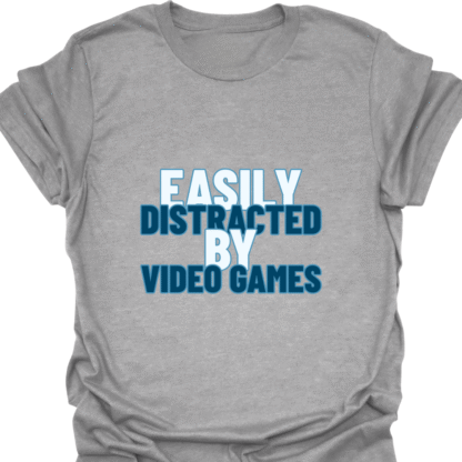Easily Distracted By Video Games Blue T-shirt - Image 2