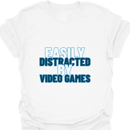 Easily Distracted By Video Games Blue T-shirt - Image 3