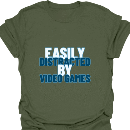 Easily Distracted By Video Games Blue T-shirt - Image 7