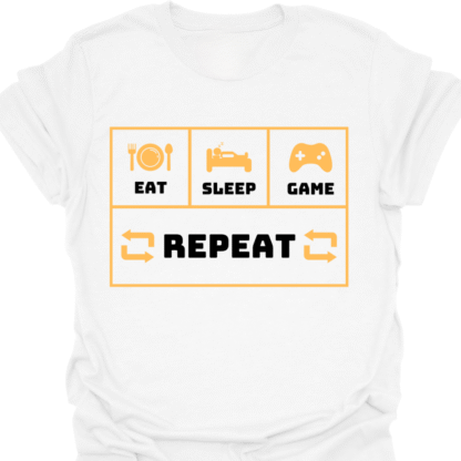 Eat Sleep Game Repeat T-shirt - Image 3