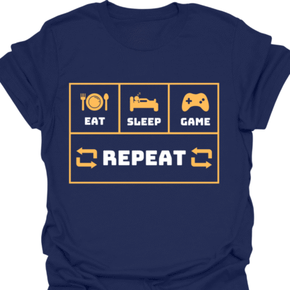 Eat Sleep Game Repeat T-shirt - Image 5
