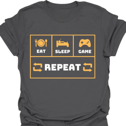 Eat Sleep Game Repeat T-shirt - Image 6
