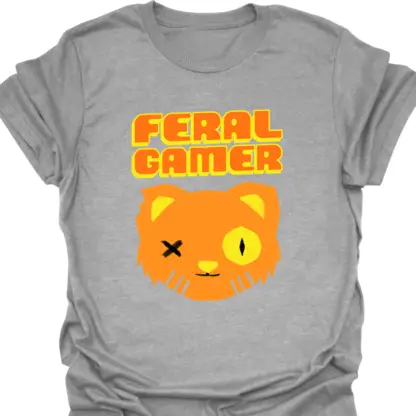 Feral Gamer Orange T-Shirt - Image 2