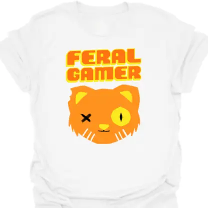 Feral Gamer Orange T-Shirt - Image 3