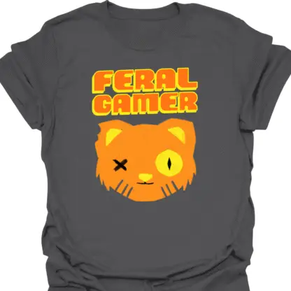 Feral Gamer Orange T-Shirt - Image 6