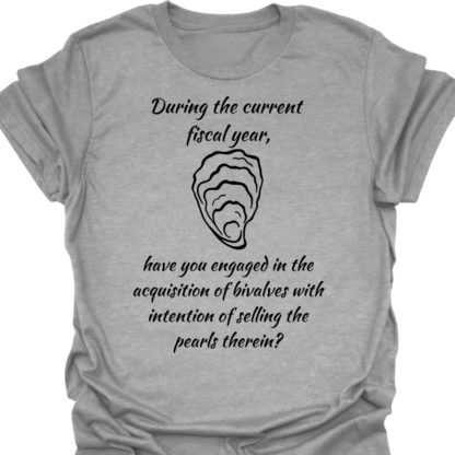 Engaged In Acquisition Bivalves Selling Pearls Therein? T-Shirt - Image 2