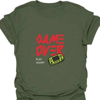 Game Over Play Again? T-Shirt - Image 7