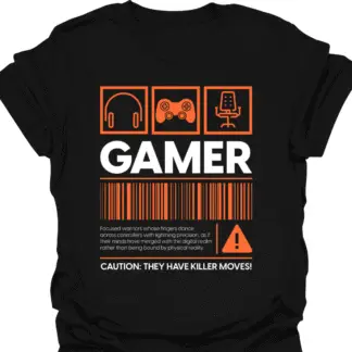 Gamer Barcode Warning Orange T-shirt