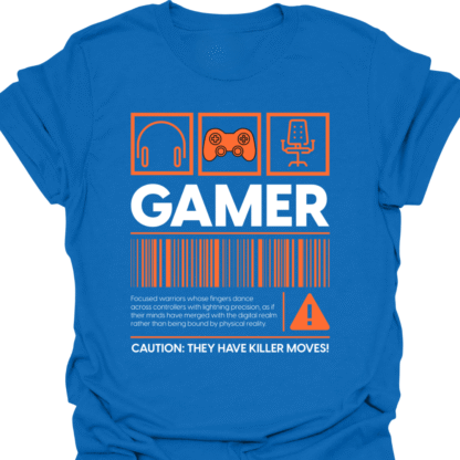 Gamer Barcode Warning Orange T-shirt - Image 4