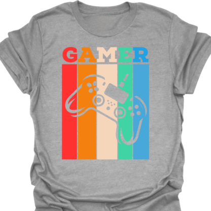 Retro Gamer With Controller T-shirt - Image 2