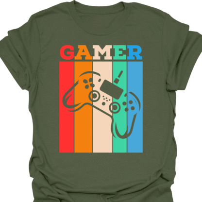 Retro Gamer With Controller T-shirt - Image 7