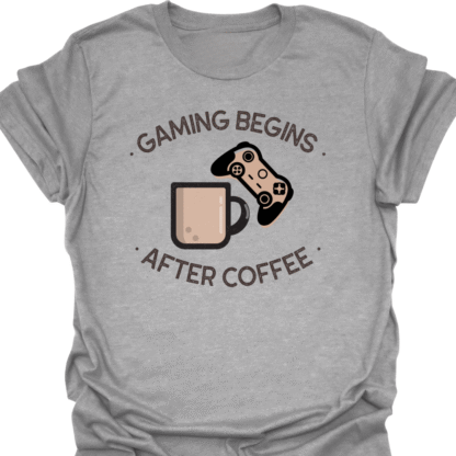 Gaming Begins After Coffee T-shirt - Image 8