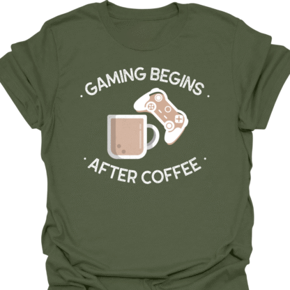 Gaming Begins After Coffee T-shirt - Image 3