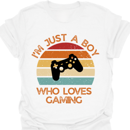 I'm Just A Boy Who Loves Gaming Retro Sunset T-shirt - Image 3