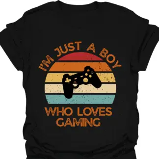 I'm Just A Boy Who Loves Gaming Retro Sunset T-shirt