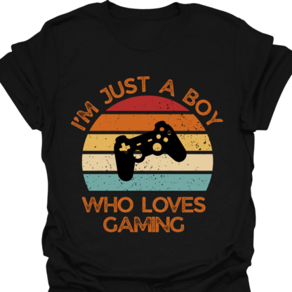 I'm Just A Boy Who Loves Gaming Retro Sunset T-shirt