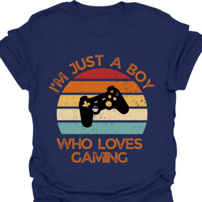I'm Just A Boy Who Loves Gaming Retro Sunset T-shirt - Image 5