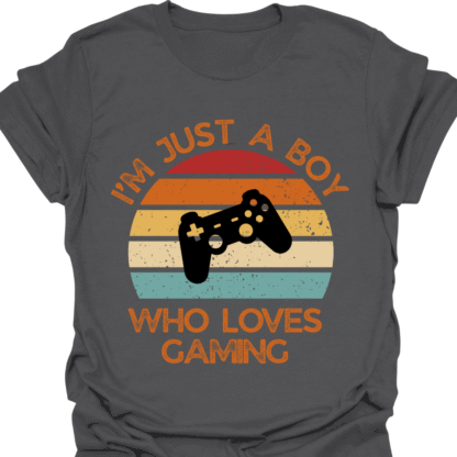 I'm Just A Boy Who Loves Gaming Retro Sunset T-shirt - Image 6
