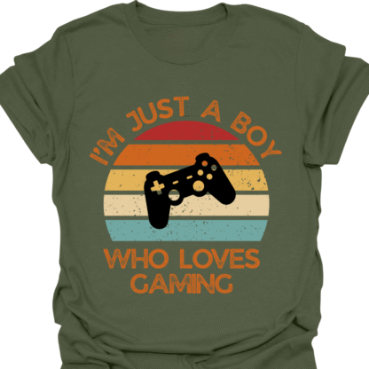 I'm Just A Boy Who Loves Gaming Retro Sunset T-shirt - Image 7