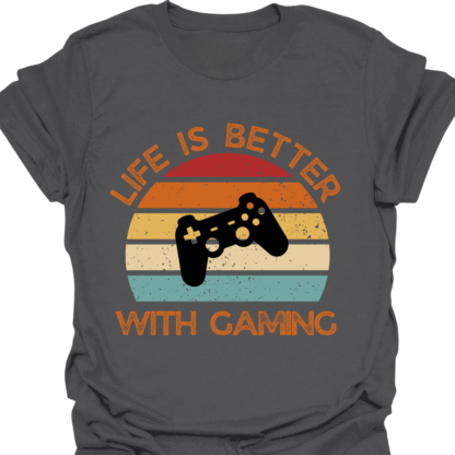 Life Is Better With Gaming Retro Sunset T-shirt - Image 6