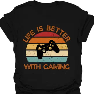 Life Is Better With Gaming Retro Sunset T-shirt