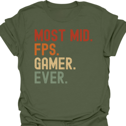 Most Mid. FPS. Gamer. Ever. Retro T-Shirt - Image 7