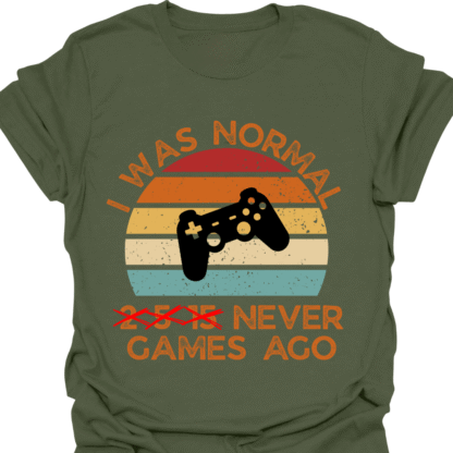 I Was Normal Never Games Ago Retro Sunset T-Shirt - Image 7
