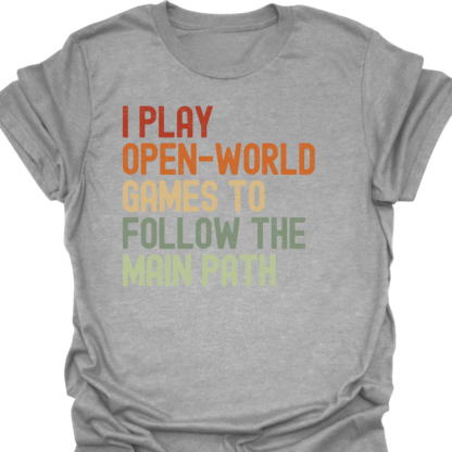 I Play Open-World Games To Follow The Main Path Retro T-Shirt - Image 2