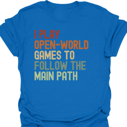 I Play Open-World Games To Follow The Main Path Retro T-Shirt - Image 4