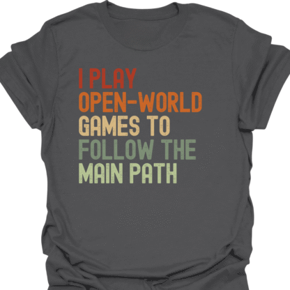 I Play Open-World Games To Follow The Main Path Retro T-Shirt - Image 6