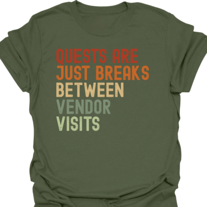 Quests Are Just Breaks Between Vendor Visits Retro T-Shirt - Image 3