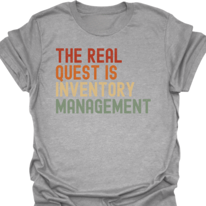 The Real Quest Is Inventory Management Retro  T-Shirt - Image 2