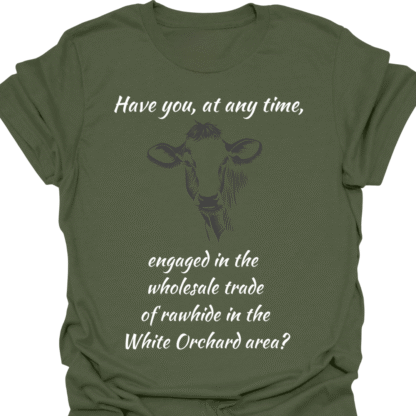 Engaged In Wholesale Rawhide Trade White Orchard T-shirt - Image 7