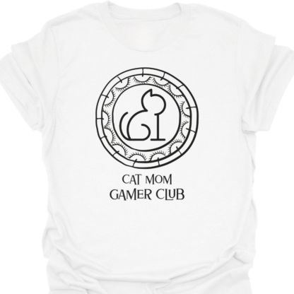 Cat Mom Gamer Club Line Art T-shirt - Image 3