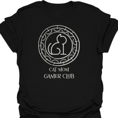 Cat Mom Gamer Club Line Art T-shirt