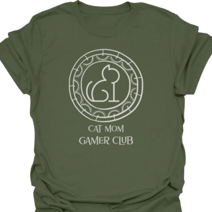 Cat Mom Gamer Club Line Art T-shirt - Image 7