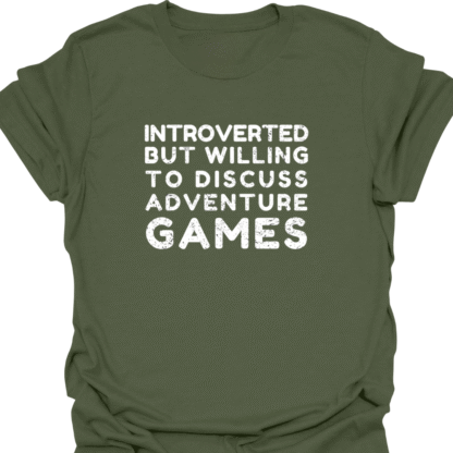 Introverted But Willing To Discuss Adventure Games Grunge T-Shirt - Image 14