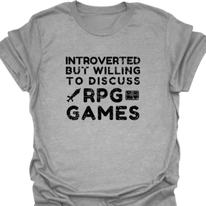 Introverted But Willing To Discuss RPG Games Grunge T-Shirt - Image 9