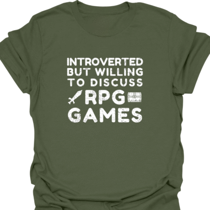 Introverted But Willing To Discuss RPG Games Grunge T-Shirt - Image 14