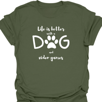Life Is Better With A Dog and Video Games T-shirt - Image 7
