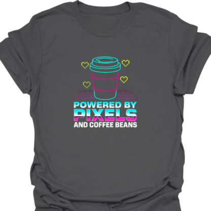 Powered By Pixels and Coffee Beans 90s Style T-Shirt - Image 6