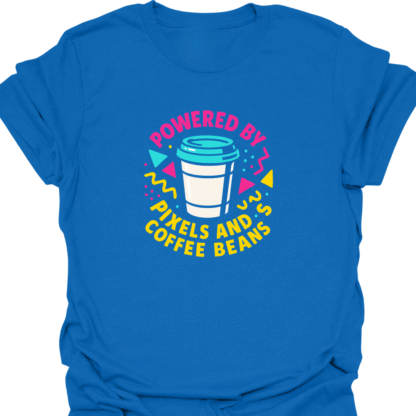 Powered by Pixels and Coffee Beans 90s Bold T-shirt - Image 5