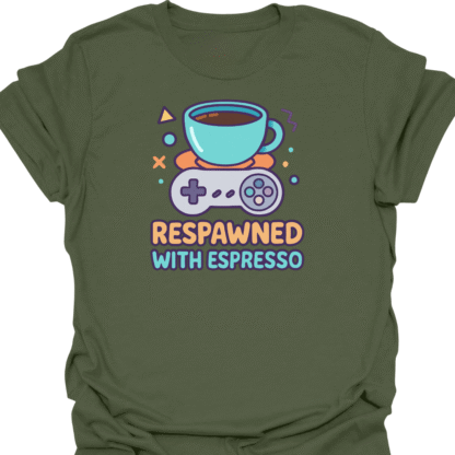 Respawned With Espresso 90s Style  T-Shirt - Image 7